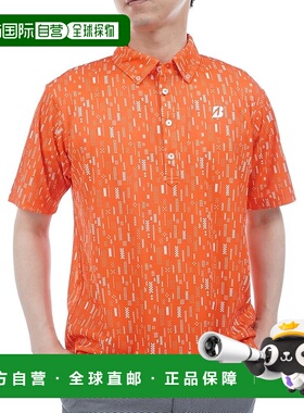 【日本直邮】普利司通男士复古短袖纽扣衬衫 EGM07A 橙色
