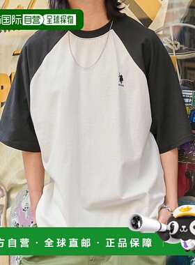 1h可退 日本直邮U.S. POLO ASSN. 男女同款刺绣拉链配色宽松短袖T