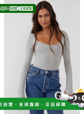 自营Women's Free People Settle In Bodysuit Heather Gray Slee