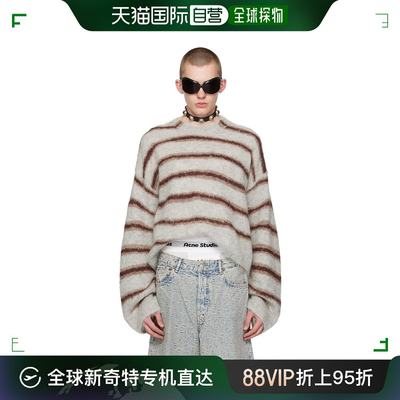 香港直邮潮奢 Acne Studios 艾克妮 男士 灰色 & 棕色条纹毛衣 B6