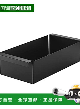 【日本直邮】水槽下收纳 拉杆篮 W15×D33.5×H8cm黑色 6024