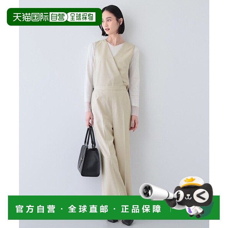 日本直邮INDIVI 可洗涤2WAY亚麻质感连身裙 90177931