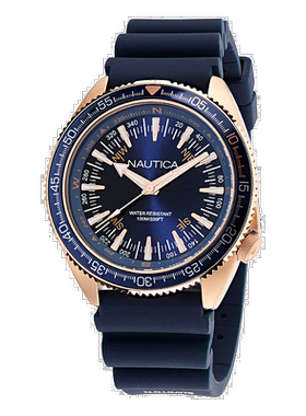 自营Nautica 男式 Nautica 复古 3 指针硅胶手表 - 各种 b 美国奥