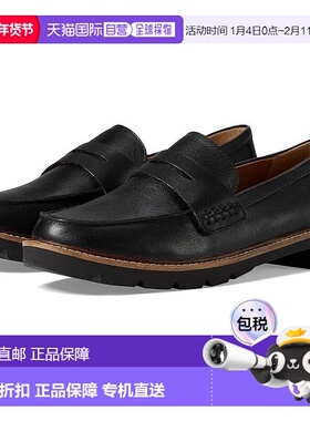 自营Aetrex Collette Flat女式美国11.5-12黑色皮革拖鞋FZP579-黑