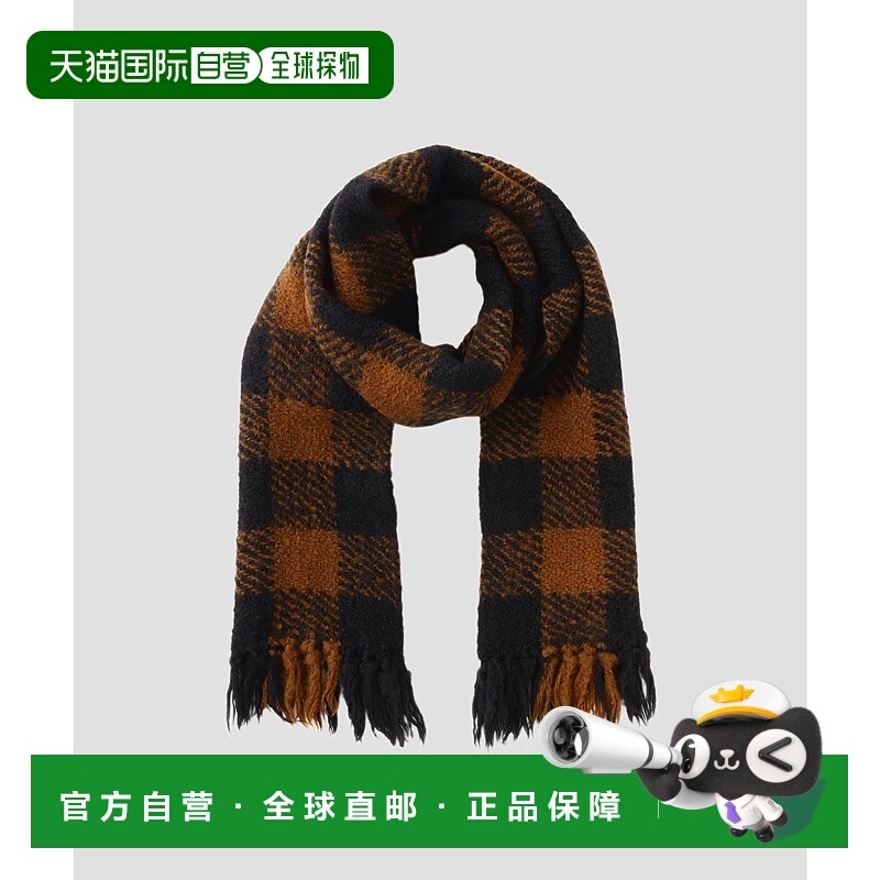 1h可退 日本直邮MHL. 女装 全毛 CHUNKY WOOL CHECK 围巾 5955278