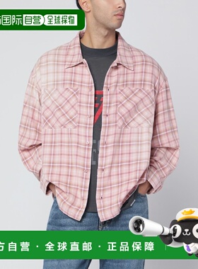 1h可退 香港直邮Represent 男士 Quartz 格纹法兰绒衬衫 MLM10010