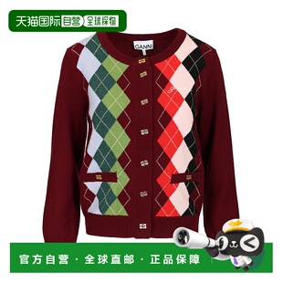 女士针织衫 Cashmere K2532730 酒红色 Woo AW2025 香港直邮GANNI
