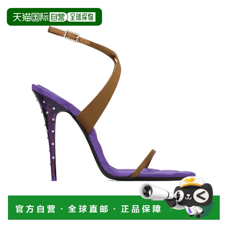 Saint Laurent IVRESSE绉缎和仿水晶凉鞋 A001JT9【付后1h可退】