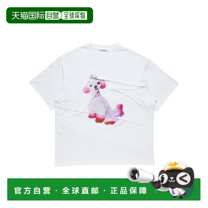 1h可退 香港直邮ACNE STUDIOS 女士T恤 AL0504183 SS2026 白色 圆图片