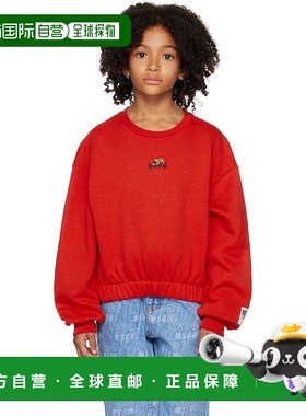 1h可退 【美国直邮】MSGM Kids MSGM儿童红色刺绣运动衫 童装卫衣