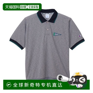 男女同 日本直邮Champion SS24 刺绣徽标插肩短袖 罗纹下摆Polo衫