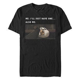 Funny Sun 恤 短袖 功夫熊猫男款 Meme Fifth Hungry