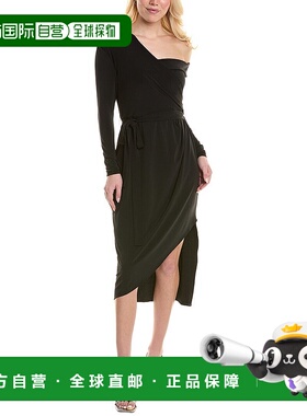 自营 Halston Eden 中长连衣裙 - 黑色 美国奥莱直发