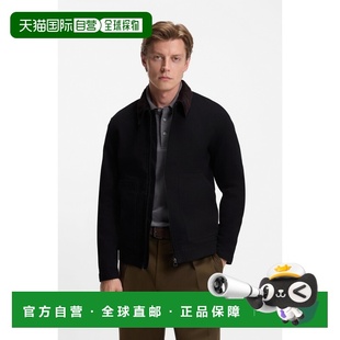 自营欧洲直邮Hugo Boss x BECKHAM男士黑色棉休闲夹克