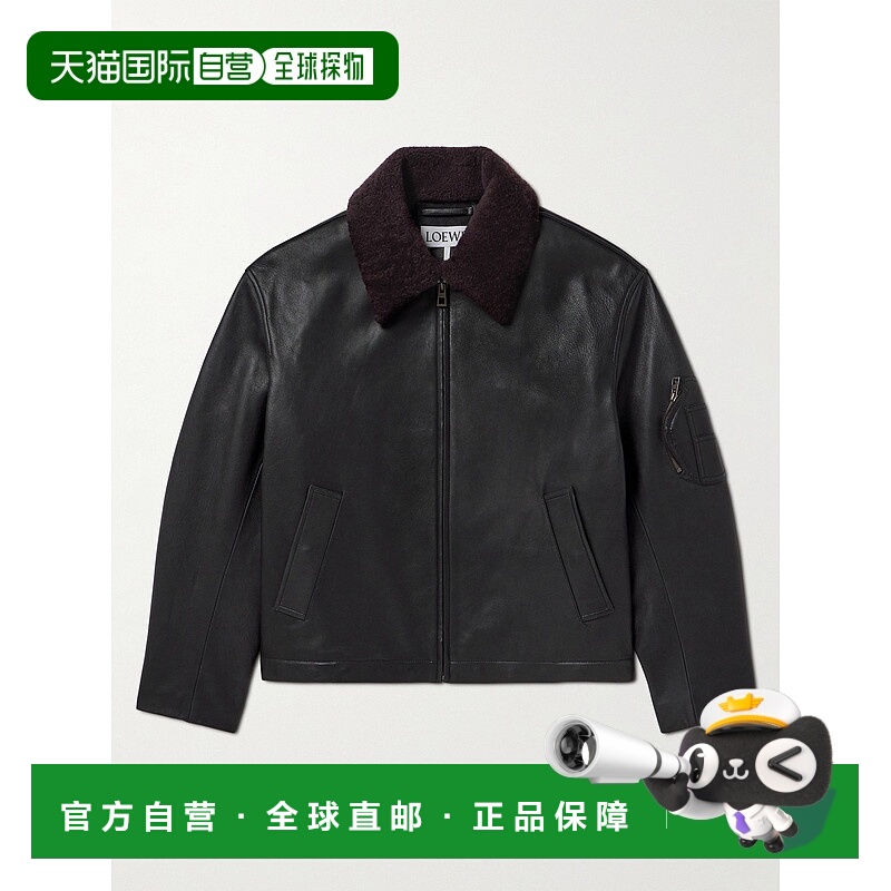 1h可退 香港直邮LOEWE 罗意威 男士 徽标拉链皮夹克 H526Y19LAB