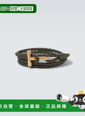 1h可退 香港直邮潮奢 Tom Ford 汤姆 福特 男士 T 编织皮革手链