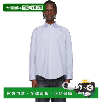 1h可退 香港直邮BOSS 波士 男士 海军蓝 Striped Relaxed-Fit 衬