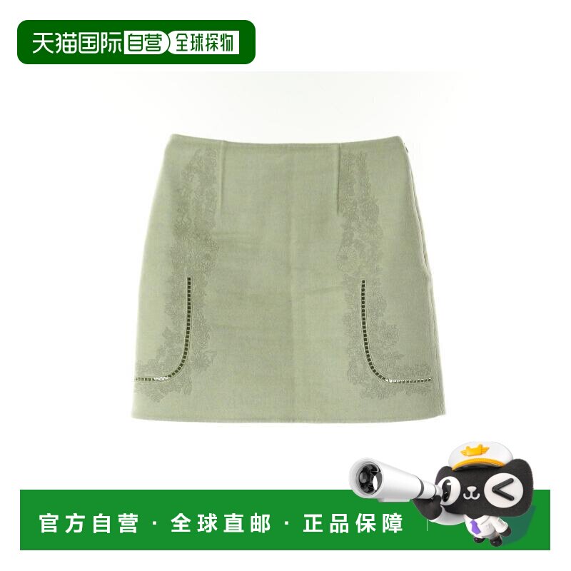 1h可退 日本直邮中古Hermes爱马仕女A级95新skirt裙子羊毛裙子绿