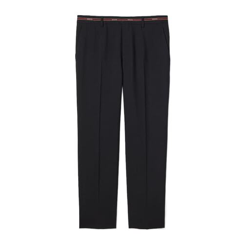 GUCCI 男士休闲裤 790516Z7AQV4668 AW2025 黑色 镶边羊毛裤