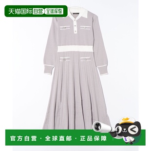 1h可退 日本直邮Swingle 女装 高腰配色针织连衣裙 珍珠扣设计 20