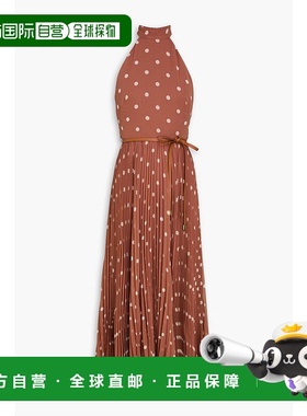 1h可退 香港直邮ZIMMERMANN 女士 褶裥印花乔其纱中长连衣裙 6845