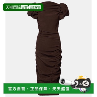香港直邮潮奢 butrym 1h可退 magda 真丝中长连衣裙 女士 泡泡袖