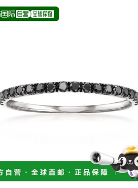 自营 Ross-Simons 纯银黑钻戒指 - 黑色 美国奥莱直发