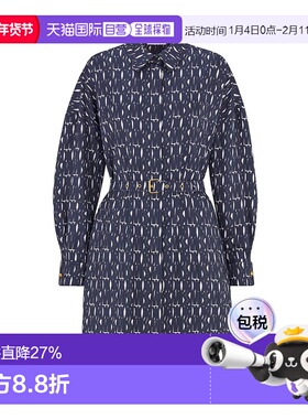 香港直邮Dior 长袖衬衫式连衣裙 451R45A6971迪奥桑蚕丝