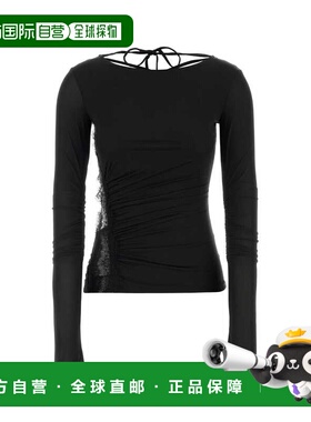1h可退 香港直邮Blumarine 蓝色情人 女士 黑色弹力针织上衣 2C43