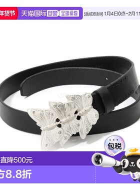 韩国直邮OUR LEGACY BUTTERFLY BELT 油性黑色皮革 (A4258BO) 腰