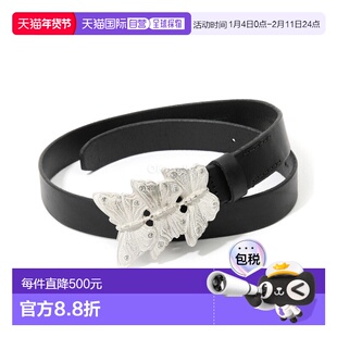 韩国直邮OUR LEGACY BUTTERFLY BELT 油性黑色皮革 (A4258BO) 腰