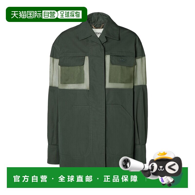 1h可退 香港直邮FENDI 女士外套 FJ7725AW7DF1WX2 CO 军绿色 长袖