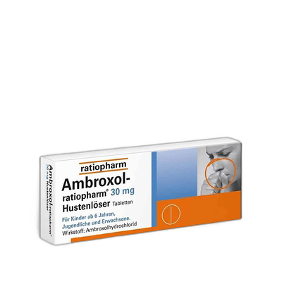 Ratiopharm盐酸氨溴索支气管片剂止咳祛痰舒润喉咙50粒