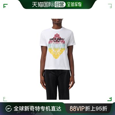 香港直邮潮奢 Just Cavalli 就是卡沃利 女士 logo图案T恤 76PAHC