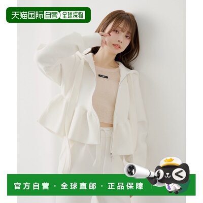 日本直邮SALON by Chico 女装 宽缎带褶边拉链卫衣 CHS1061106A00