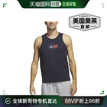 美国奥莱 图案棉质背心 直发 海军蓝 adidas男款