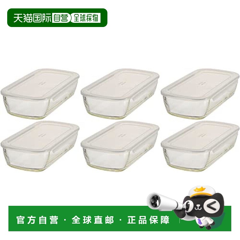 【日本直邮】HARIO玻璃王 方密封保存容器6个900ml耐热玻璃KSTL-9