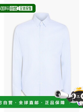 1h可退 香港直邮Sandro 男士 条纹棉混纺府绸衬衫 SHPCM01231BLEU