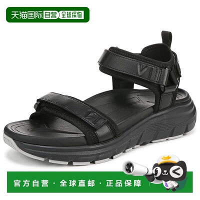 自营Vionic女式Walk Max Wanderer凉鞋-黑色皮革-黑色 美国奥莱直