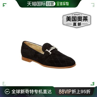 tod'sTODs Double T 马特拉斯麂皮莫卡辛鞋 - 黑色 【美国奥莱】