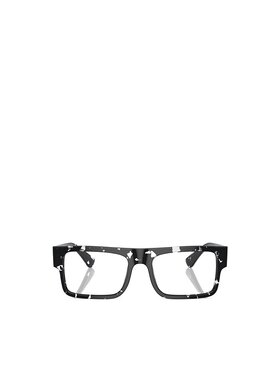 PRADA 男士太阳镜 PRA01V15O1O1 SS2024 黑色 矩形框徽标平光镜