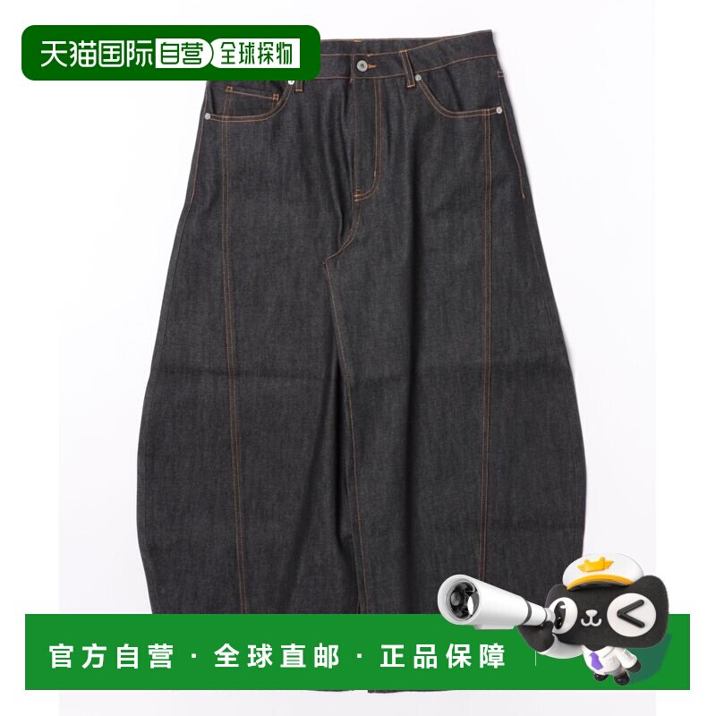 ８(eight) 男女同款 12oz硬挺牛仔阔腿弯弧裤 sf135牛仔裤直筒裤图片