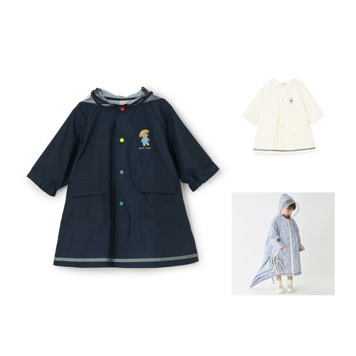 日本直邮Petit Main 儿童雨衣 小熊印花260121