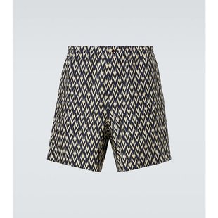 华伦天奴 V领亚麻百慕大短裤 男士 000276 Toute Valentino