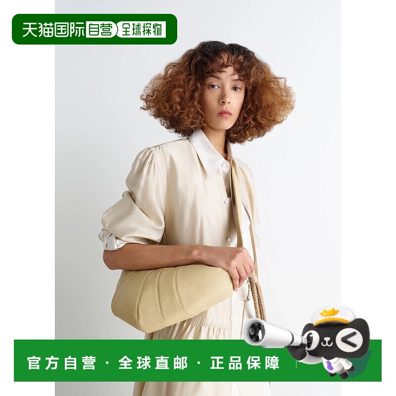 欧洲直邮LEMAIRE (2025) 中号皮革牛角面包包，配编织肩带衣橱