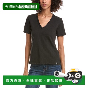 黑色 自营rag V领T恤 bone碎布和骨头Slub 美国奥莱直发上衣