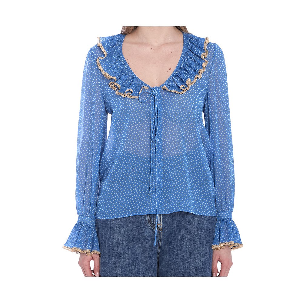 VALENTINO 女士外套 BAB7H19B7DEP SS2025 蓝色 长袖上衣