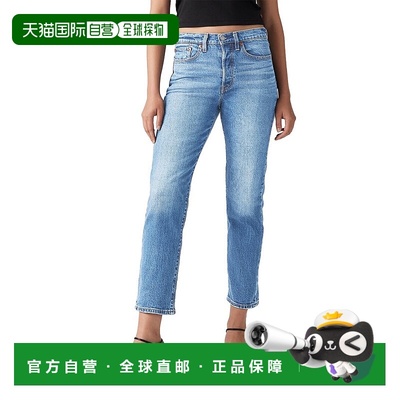 自营 levi's李维斯Wedgie Straight打电话全蓝直牛仔裤-蓝色 美国