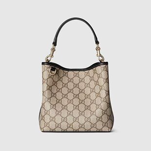 Gucci古驰女士米色和深棕色GG Emblem 迷你单肩包