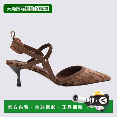 香港直邮FENDI 女士凉鞋 8J8362AOTPF1TPH AW2025 棕色高跟鞋单鞋